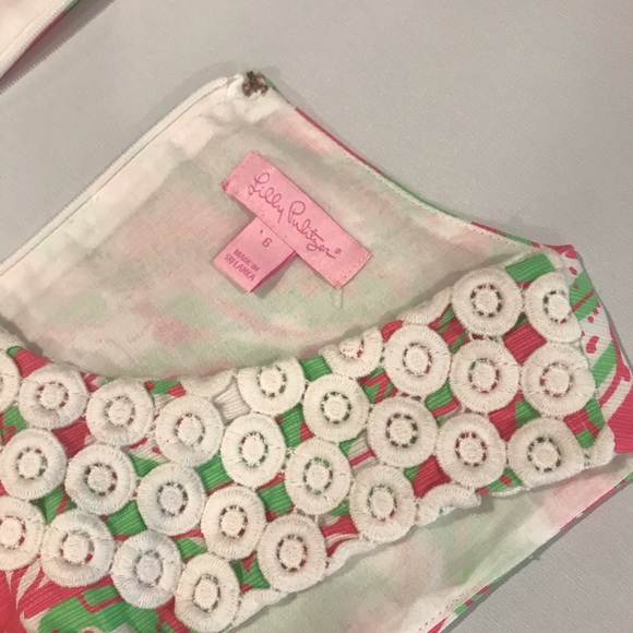 LILY PULITZER pink & green sheath dress sz 6 - Picture 11 of 13